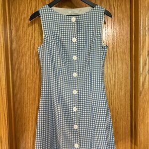 Blue Gingham Mini Dress - Size M